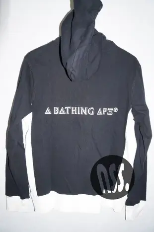 瑕疵「NSS』A BATHING APE BAPE UK HEAD FULL ZIP HOODIE 帽夾 連帽外套 黑L