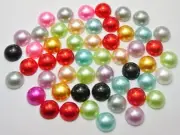 100 Mixed Colour Acrylic Half Pearl Flatback Round Bead 12mm(1/2") Scrapbook