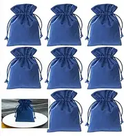 [YKHNIS] 10 PCS Blue Jewelry Storage Bags for Rings, Velvet Pouches Jewelry Drawstring Bags,for Jewelry Bracelets and Watches Storage(7 x 9cm）