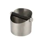KNOCK BOX SILVER COFFEE BARISTA BIN ROUND SHAPE ESPRESSO GRIND WASTE TAMPER BIN