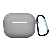 For AirPods Pro 2nd Gen Case, Protective Silicone Cover, Snap Hook, Grey