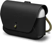 [elago] Premium Leather Case Cover Compatible with Apple AirPods Pro 2 Compatible with Apple AirPods Pro - Genuine Leather Cover, Vintage Feel and Luxurious Colors [Fit Tested] (Black)