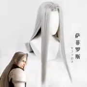 Final Fantasy VII Remake FF7 Sephiroth Cosplay Wig Grey Long Straight Hair 100cm