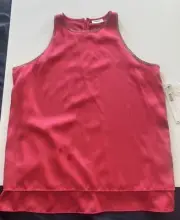 DKNY Women's Red Chiffon Sleeveless Blouse Size Small (NEW with TAGS)