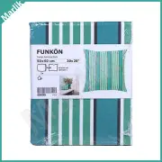 IKEA FUNKON Cushion Pillow Cover In/Outdoor Water Repellent 20x20 Green Stripes