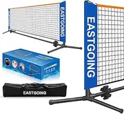 Eastgoing 10 ft Mini Portable Soccer Tennis Net | Pickleball Net System with Carrying Bag for Driveway Backyard. Easy Assemble Beach Tennis Net | Tennis Practice for Indoor and Outdoor