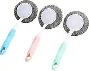 Pot Dish Scrubbers Dish Washing Steel Stainless Steel Scrubber Metal Scrubber Brush Pot & Dish Scrubber Handle Wash Pot