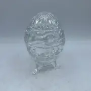 Crystal D'Arques Luminarc Clear Oval Glass 3 Footed Pedestal Candy Dish