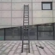 Aluminum Alloy Telescopic Ladder 3.0M/9.9Ft Straight Folding Industrial Ladder Climbing Platform Telescopic Ladder 500Kg/1100Lbs Outdoor Indoor Use
