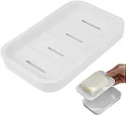 12.5x9x2cm Soap Dish, Bathroom Soap Holder with Drain, Shower Double Layer Draining Soap Holder, Soap Dishes Soap Box, for Travel Plastic Soap Dish fo