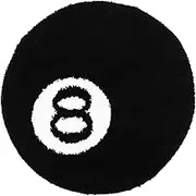 8 Ball Rug Soft Flocking Rug Non-Slip Absorbent Floor Mat Black Round 8 Ball Carpet Black Circle Rugs Soft Comfortable Aesthetic Rugs Machine Washable for Living Room Bedroom Décor (80 x 80cm)