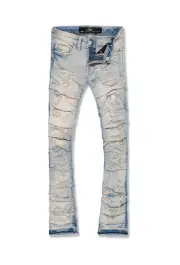 Jordan Craig Martin Stacked Ripple Effect Distressed Jeans (Cream Wash) JTF1157