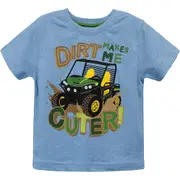 John Deere Dirt Makes Me Cuter Cotton/Polyester T-Shirt/Tee Toddler Size 3 Blue
