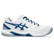 ASICS Men's Gel-Dedicate 8 Tennis Shoes 10.5 Wide White/Mako Blue