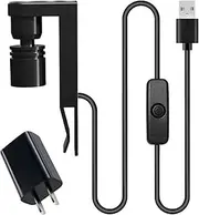 Aquarium Light, Fish Tank Lamp, Lightweight Compact USB-Powered Adjustable Terrarium Clip On Lamp, Waterproof for Aquatic Pets, 2.95x1.38 inches, 300 g, PP Material