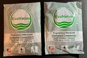 Lot of 2 EvoNation Mens 20-30 mmHg Black Compression Socks Size Small NEW