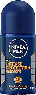 NIVEA MEN Intense Protection Strength Anti-Perspirant Roll-On Deodorant 50ml | 72-Hour Sweat Protection | Fresh Scent | Quick-Drying Formula | With Zinc Complex to Combat Body Odour