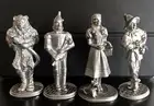 Pewter Wizard of Oz Dorothy Tin Man Scarecrow Lion Figurines Set 4”