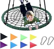 Royal Oak Giant 40" Spider Web Tree Swing, 600 lb Weight Capacity, Durable Steel Frame, Waterproof, Adjustable Ropes, Bonus Flag Set and 2 Carabiners, Non-Stop Fun for Kids!
