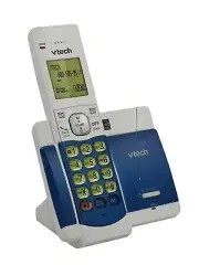 Vtech Cordless Phone White/Blue CS5119-18 Charging Station & Charge Cord Tested