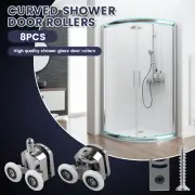 8Pcs Curved Shower Door Rollers 23mm Aluminum Alloy Top and Bottom Shower MoNIx⌒