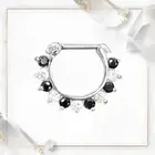 16G Tear Drop CZ Septum Clicker Hinged Segment Ring Surgical Steel Hoop Earring