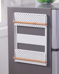 在飛比找樂天市場購物網優惠-折疊冰箱側掛架 多功能廚房收納冰箱掛架 家居磁鐵掛鉤 置物架