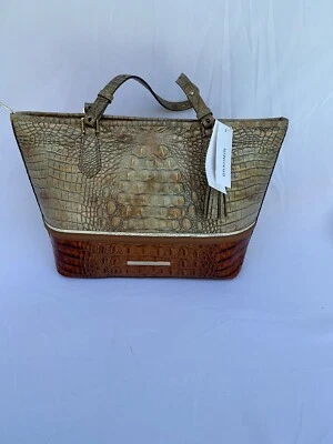 New Brahmin Medium Asher- Riesling Tri- Texture- Tags-Paper-Dustbag