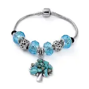 European Style Charm Bracelet - Tree of Life - Crystal - Gemstone - Turquoise