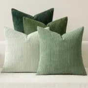 Pack of 4 Corduroy Decorative Throw Pillow Covers 18" x 18" (Pack of 4) Green
