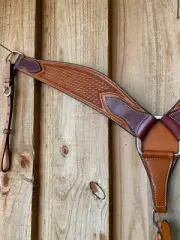 Beautiful Thick Contoured Basketweave Breastcollar Breastplate Western Ranch