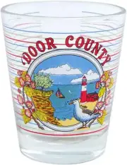 Lipco Circle Scene Shot Glass, Door County, Glass, Glassware and Drinkware