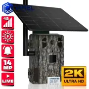 Trail Camera 4G Solar 2K 128GB LIVE Outdoor Wireless Battery SIM Card Motion