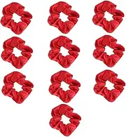 Beatifufu 10pcs Christmas Red Bow Scrunchies Elastic Hair Ties for Girls Hair Accessories Girl Ponytail Holders Hair Ties