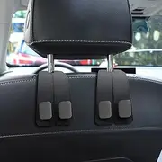 WSIWZAI Car Headrest Hooks, Auto Head Rest Hook Hangers, Car Seat Hooks Vehicle Back Seat Organizer Hanger for Bags, Purses, Handbags(Black,2 Pack)