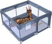 Dog Fence, Foldable Portable Soft Dog Fence, with Door, Thick Fabric Mesh Dog...