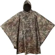 [USGI Industries] Military Style Poncho Multi Use Rip Stop Camouflage Rain Poncho