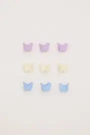 Multi Colour 9 Pack Butterfly Claw Clips