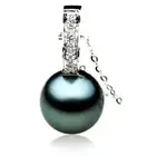 Genuine 13 mm Pacific Pearls® Tahitian Pearl pendant with modern sophistications