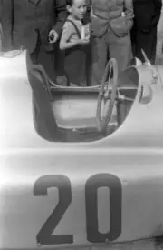 The cockpit of Hermann M�ller's Auto Union C D 1938 Motor Racing Old Photo