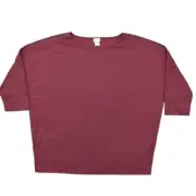 NEW Chico's Size 3 Red Short Sleeve Solid Modal Blend Blouse Top Crew Neck