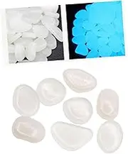 GANAZONO 100Pcs Luminous Pebble Stones Glow Dark Gravel for Aquarium and Garden Decoration White Cobblestones for Fish Tank Accessories