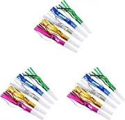 Vaguelly 72 Pcs Glitter Noisemakers, Metal Tassel Music Birthday Blowers, Horn Whistles Party Favors Blow Out, Kids New Year's Eve Noisemakers