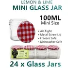 24x Mini AirTight Glass Storage Jars Small Mason Wide Bottle Food Spice Bulk