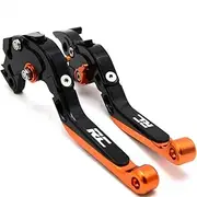Handlebar Kits Motorcycle Extendable Foldable Adjustable Brake Clutch Levers for KT-MS RC390 2013-2019 RC200 2014-2018 Duke 200 RC125 2014-2019 (Color : Black Black Orange)