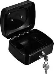 ARTIBETTER Metal Cash Box with Key Lock Secure Small Savings Bank for Adults Coin Collection Safe Portable Money Tin for Home Office Use
