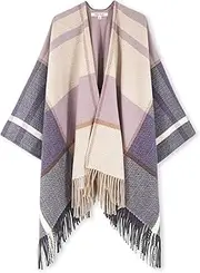 [Moss Rose] Women Plaid Scarf Blanket Wrap Shawl with Tassels and Fringe Warm for Winter