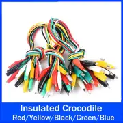 5 Colour 50CM Insulated Crocodile Alligator Clips Test Leads Electrical Clamp