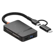 8-in-1 USB3.0 Card Reader with Type-C/Lightnig Interface Micro SD TF CF MS Memory Card Adapter 5Gbps High Speed Support