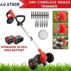 3in1 Cordless Grass Trimmer & Lawn Brush Cutter Whipper Snipper + 2 Batteries
